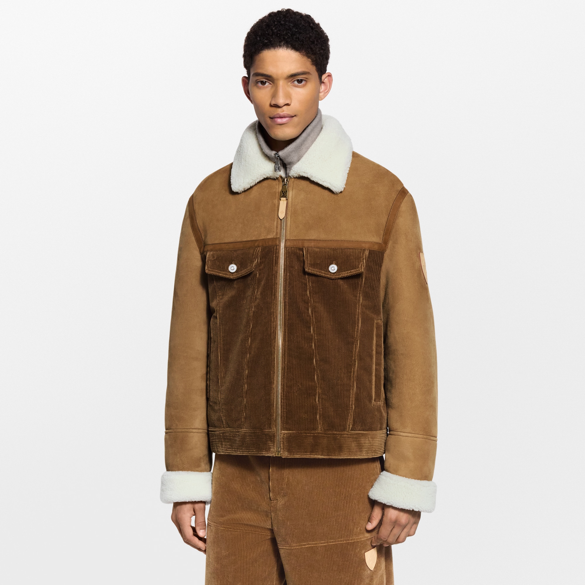 Corduroy And Shearling Mix Trucker - New - For Men | LOUIS VUITTON ®
